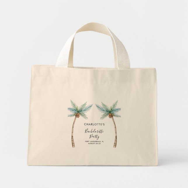 Vattenfärg Palmträd Svägerska Festpresent Mini Tygkasse (Framsidan)