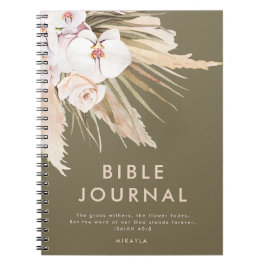 Vattenfärg Pampas Grass Personlig Bible Journal Anteckningsbok
