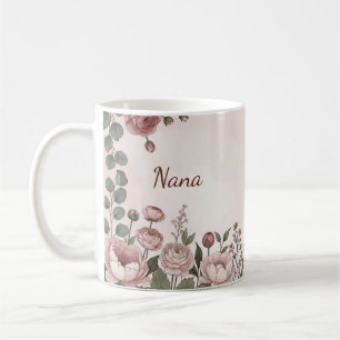 Vattenfärg Päon Botanisk Kaffekopp för Nana