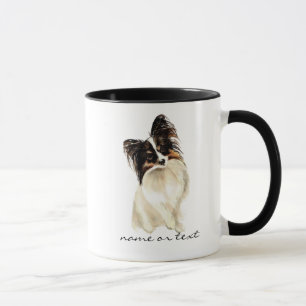 Vattenfärg Papillon Hund, Pet Mugg