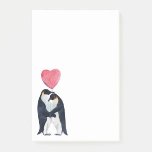 Vattenfärg par kejsar Penguins  Post-it Block