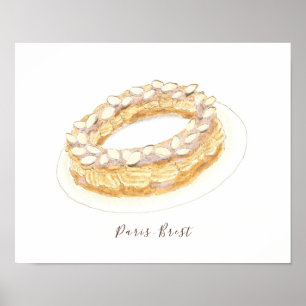Vattenfärg Paris-Brest Poster