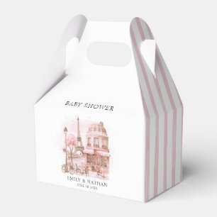 Vattenfärg Paris Cafe och Eiffel Torn Baby Shower Presentaskar