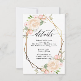 Vattenfärg päron geometrisk ram bröllopsdetaljer inbjudningar