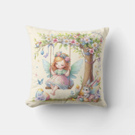Vattenfärg Påsk Vår Fairy Kudde