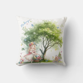 Vattenfärg Påsk Vår Fairy Kudde
