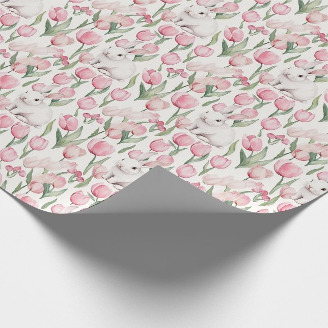 Vattenfärg påskkaniner presentpapper (Hörn)