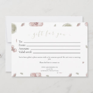 Vattenfärg, pastel, Blommigt Gift Voucher Inbjudningar