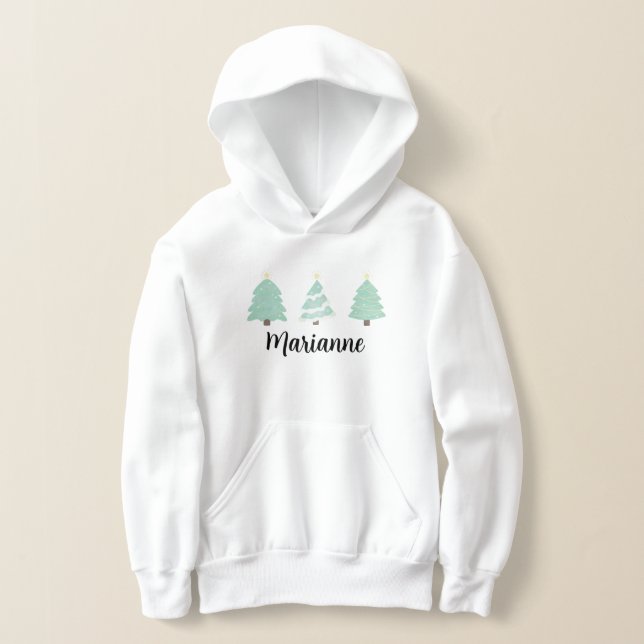 Vattenfärg Pastel Julgran T Shirt (Laydown)