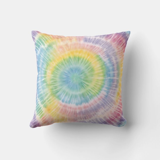 Vattenfärg Pastel Rainbow Tie Dye Dekorativ kudde (Baksida)