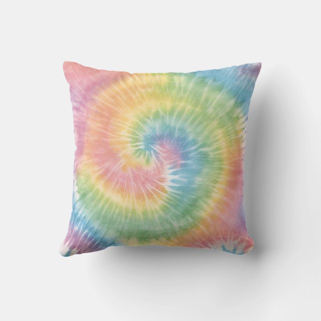 Vattenfärg Pastel Rainbow Tie Dye Dekorativ kudde (Baksida)