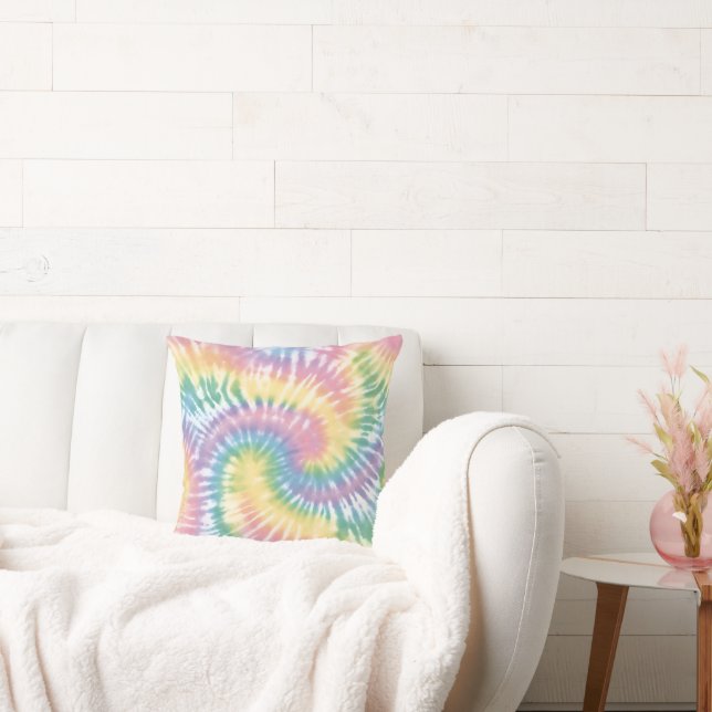 Vattenfärg Pastel Rainbow Tie Dye Dekorativ kudde (Soffa)