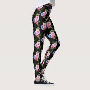 Vattenfärg Pastel Ro i Rosa & blå eget namn Leggings