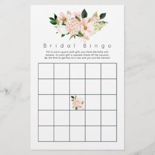 Vattenfärg Pastel  Rosa Blommigt Möhippa Bingo