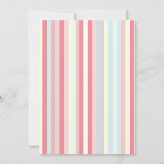 Vattenfärg Pastel Rosa Julafton Candy cane Mönster Julkort (Framsida)