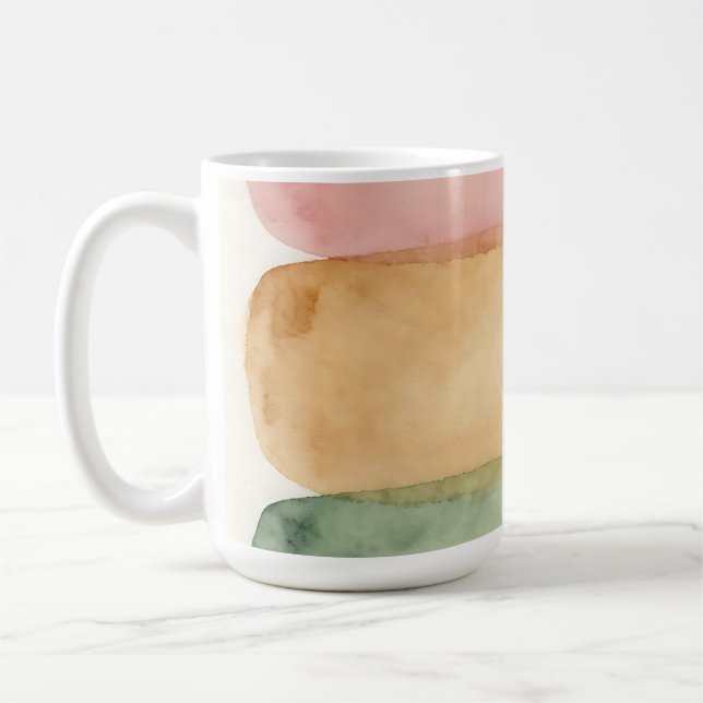 Vattenfärg Pastell Färgblockslager Kaffemugg (Vänster)