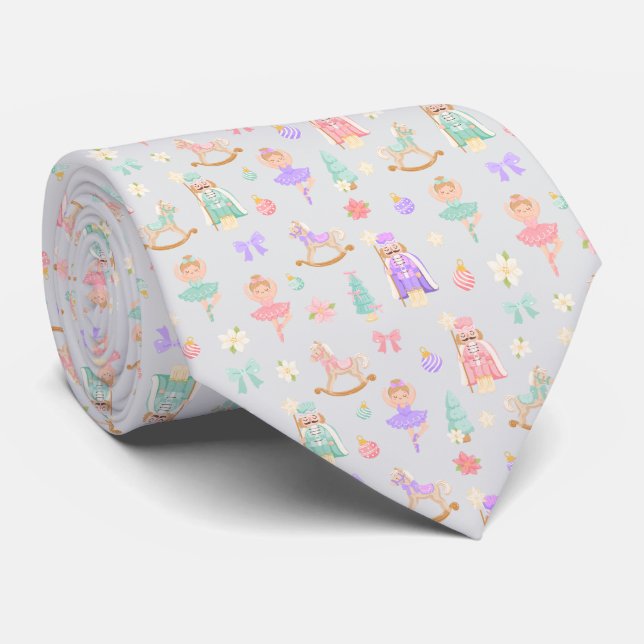 Vattenfärg Pastell Nötknäppare Balett Monogram Slips (Rullad)
