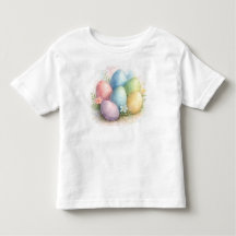 Vattenfärg Pastell Påskägg med Blommor
