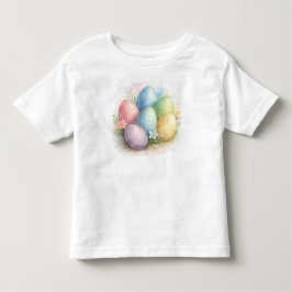 Vattenfärg Pastell Påskägg med Blommor T Shirt