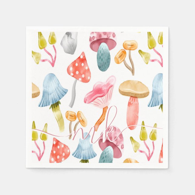 Vattenfärg Pastellsvampar Pappersservett (Framsidan)