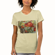 Vattenfärg Peach Träd Orchard Fruit T-shirt