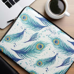 Vattenfärg Peacock Feathers Mönster Laptop Fodral<br><div class="desc">Konstruktion för vattenfärgen Peacock Feathers Mönster.</div>