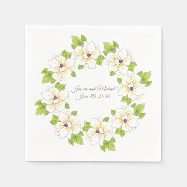 Vattenfärg, Pen och Bläck Magnolia Wandeans Pappersservett (Framsidan)