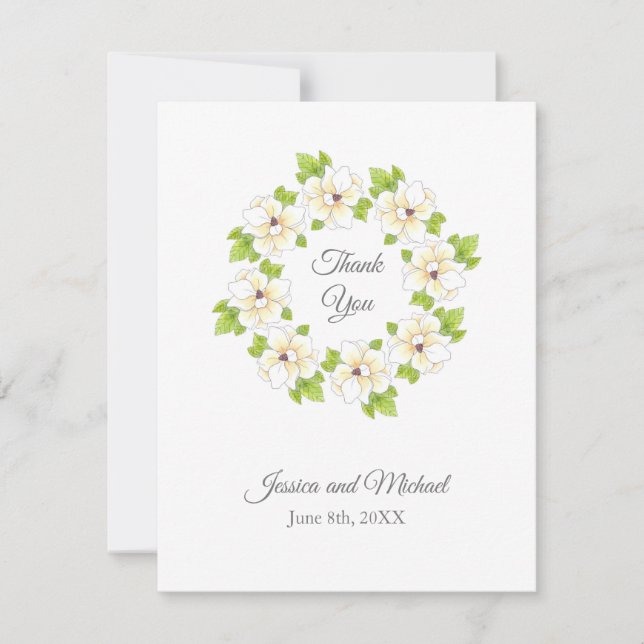 Vattenfärg, Pen och Bläck Magnolia Wandeans Tack Kort (Framsida)