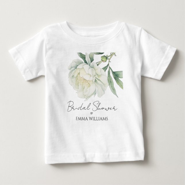 Vattenfärg Peony Blomma | Bröllopsfest T Shirt (Framsida)