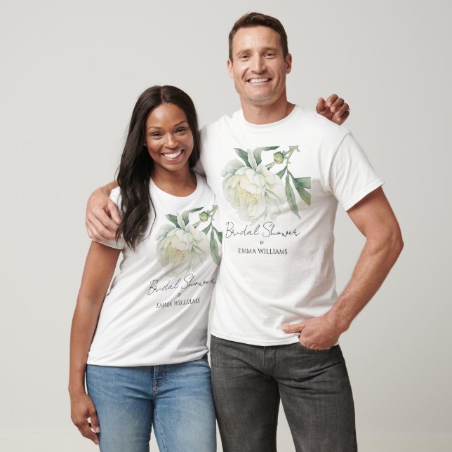 Vattenfärg Peony Blomma | Bröllopsfest T Shirt (Unisex)