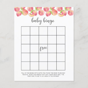 Vattenfärg persika Baby shower bingo spel
