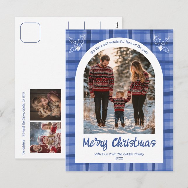 Vattenfärg Pets-Anpassningsbarna Juli Arch 3 Photo Helg Vykort (Fram/baksida)