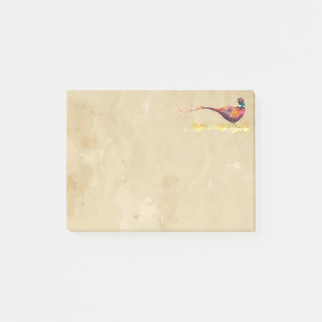 Vattenfärg Pheasant Game Bird Wildlife Nature Art Post-it Block (Framsida)