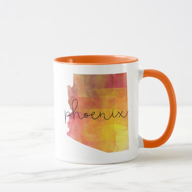 Vattenfärg Phoenix Arizona Mugg (Höger)