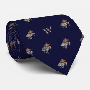 Vattenfärg Piano Monogram Initial Midnight Blue Slips