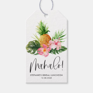 Vattenfärg Pineapple Mahalo Bröllopslunchen Presentetikett