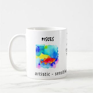 vattenfärg Pisces zodiac-tecken och egenskaper Kaffemugg