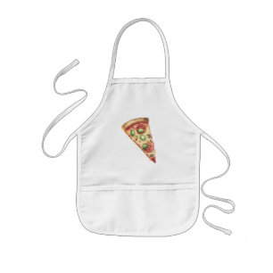 Vattenfärg pizzaslice barnförkläde
