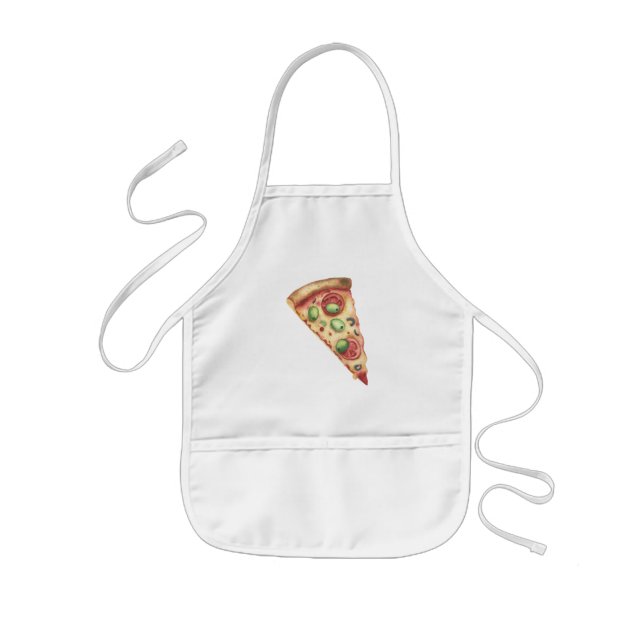 Vattenfärg pizzaslice barnförkläde (Framsidan)