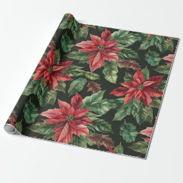 vattenfärg Poinsettia blomma jul Mönster Presentpapper