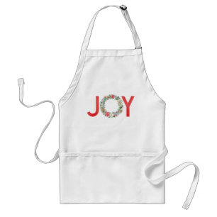 Vattenfärg Poinsettia jul God fry Joy Förkläde
