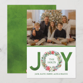 Vattenfärg Poinsettia jul God fry Joy Julkort