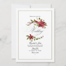 Vattenfärg Poinsettia och Julgran Julbröllop