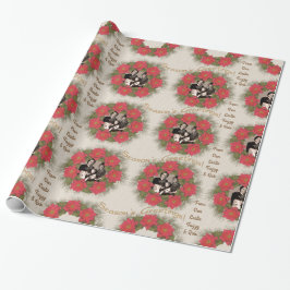 Vattenfärg Poinsettia Wandetia med ditt foto Presentpapper