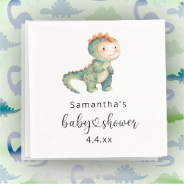 Vattenfärg pojke dinosaurie baby shower pappersservett
