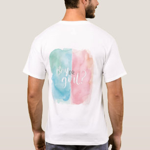 Vattenfärg Pojke eller Flicka Könsbestämningsfest T Shirt