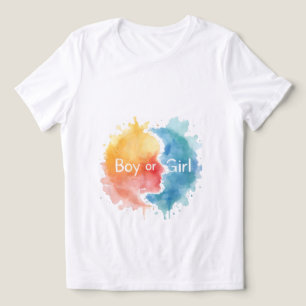 Vattenfärg Pojke eller Flicka Könsbestämningsfest  T Shirt