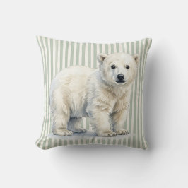 Vattenfärg Polarbär Unge Kuddcover Kudde