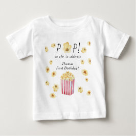 Vattenfärg Popcorn Barns födelsedag Party T Shirt