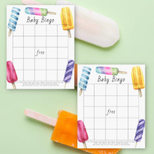 Vattenfärg Popsicle Baby Bingo-spel